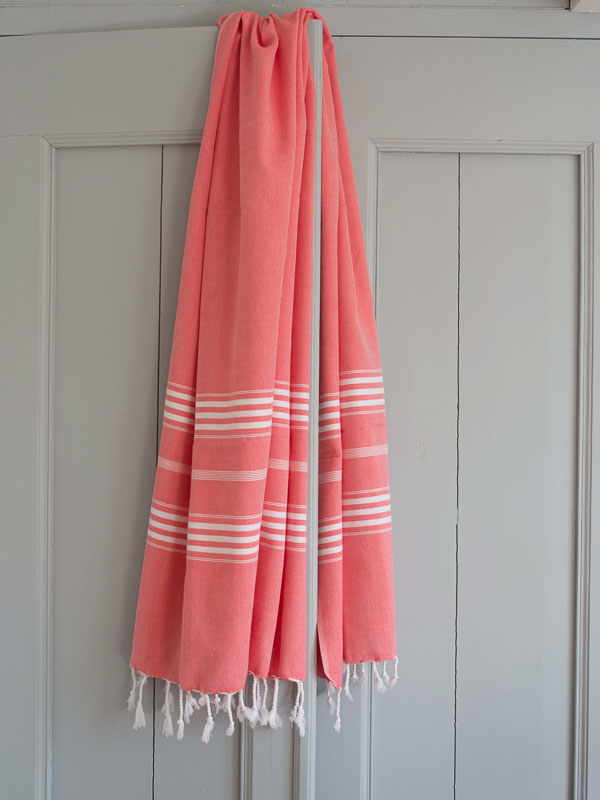 hammam towel coral red